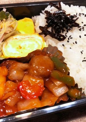 肉団子の甘酢あん弁当　0521-レシピのメイン写真