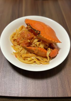 蟹のトマトクリームパスタ-レシピのメイン写真