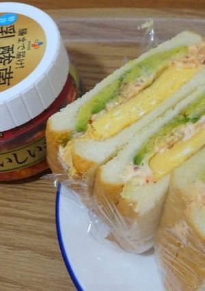 キムチとクリームチーズのサンドイッチ-レシピのメイン写真