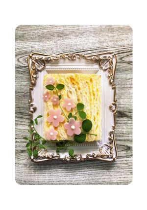 ハムでお花(花型とマヨ)-レシピのメイン写真