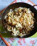 シーフードミックス＋茶えのきの焼きうどん