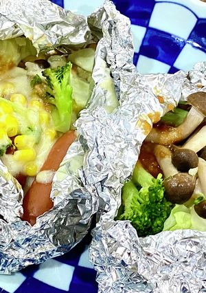 鮭とソーセージと冷凍野菜の味噌ホイル焼き-レシピのメイン写真