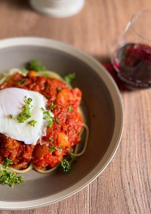 頭痛持ちなあなたに♪シャクシュカパスタ-レシピのメイン写真