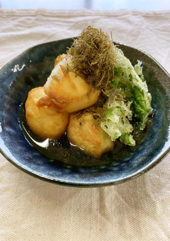 餅と菜の花の揚げだし-レシピのメイン写真