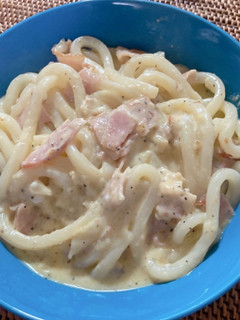 調理時間約10分!うどんdeカルボナーラ-レシピのメイン写真