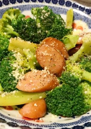 ソーセージとブロッコリーのカレーマヨ炒め-レシピのメイン写真