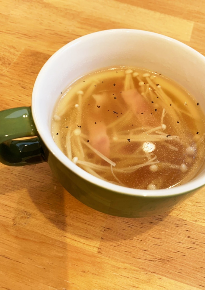 簡単！えのきとベーコンのスープ-レシピのメイン写真