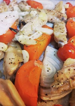 手羽中と野菜のスパイスオーブン焼き-レシピのメイン写真