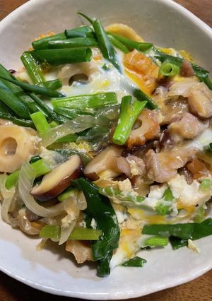 豚コマと竹輪と青ネギで他人丼-レシピのメイン写真