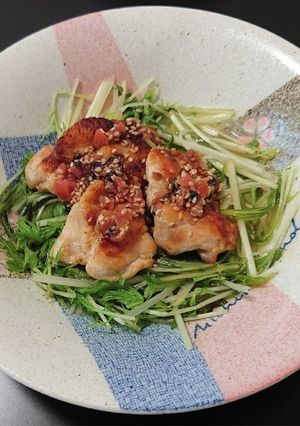梅胡麻ダレで 鶏肩肉のソテー-レシピのメイン写真