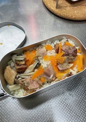 ソロキャン メスティン塩やきとり炊込ご飯-レシピのメイン写真