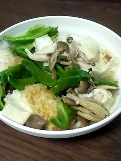 ピーマンと豆腐のめんつゆ炒め-レシピのメイン写真