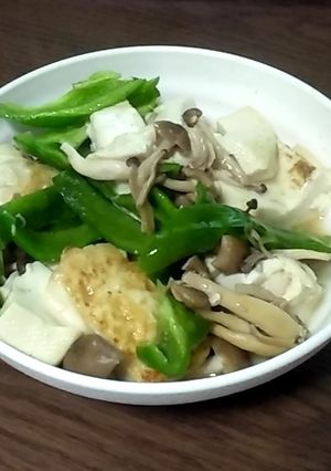 ピーマンと豆腐のめんつゆ炒め-レシピのメイン写真