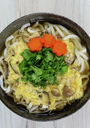 キノコの卵とじあんかけうどん-レシピのメイン写真