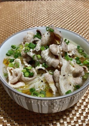 ごま油香る♡豚ネギ塩そうめん-レシピのメイン写真