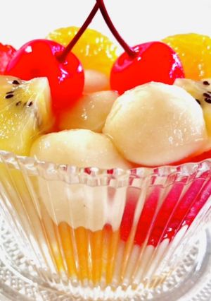 ヘルシーお豆腐白玉の♡フルーツポンチ♡-レシピのメイン写真