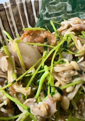 豆苗とえのきの豚マヨポン-レシピのメイン写真