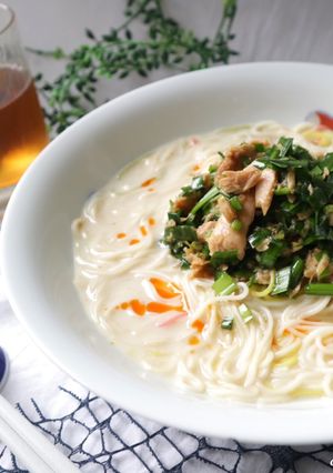 冷製ツナニラ豆乳そうめん♪-レシピのメイン写真