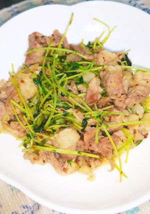 時短！豚肉と豆苗のハニーマスタード炒め♡-レシピのメイン写真
