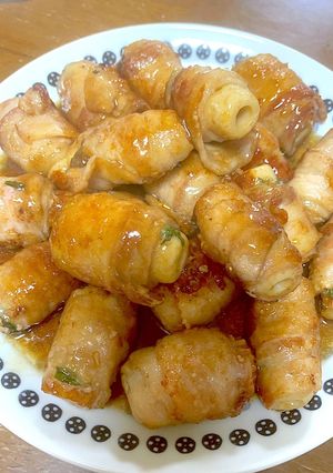 簡単ちくわ甘酢肉巻き-レシピのメイン写真