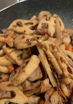 レンコン豚肉味噌炒め-レシピのメイン写真