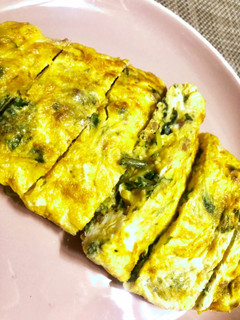 鶏そぼろと水菜入り卵焼き-レシピのメイン写真
