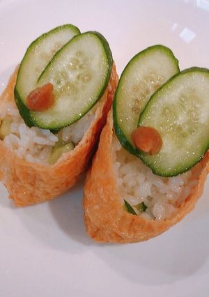 練り梅とキュウリで、梅キューいなり寿司-レシピのメイン写真