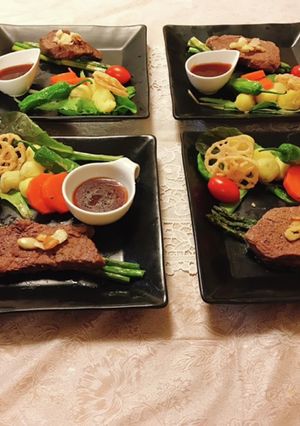 お夕食♡牛肉ランプステーキ♡-レシピのメイン写真