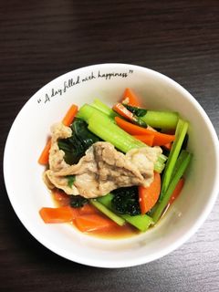 簡単!お弁当にも!小松菜と豚肉炒め-レシピのメイン写真