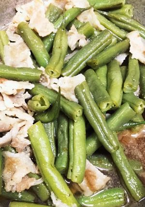 インゲンと豚肉のアジアンな煮物-レシピのメイン写真