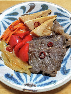 牛肉とたけのこにパプリカの南蛮漬け-レシピのメイン写真