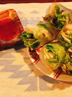 簡単女子力アップ飯♡エビアボカド生春巻き-レシピのメイン写真