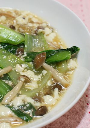 チンゲン菜としめじの豆腐あんかけ-レシピのメイン写真