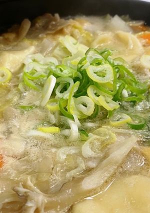 にんにく味噌仕立てのすいとん-レシピのメイン写真