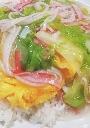約５分！まな板いらずの餡掛けオムライス！-レシピのメイン写真