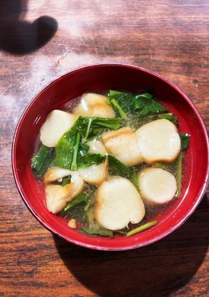 三葉とお麩のお味噌汁-レシピのメイン写真