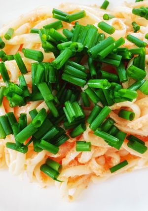 タラボナーラうどん-レシピのメイン写真