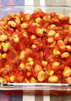 大豆とコーンのトマト煮込み-レシピのメイン写真