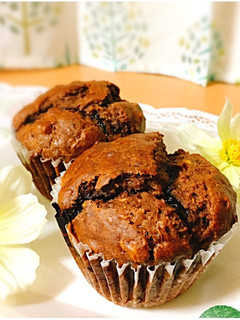 乳製品なし!簡単チョコベリーマフィン-レシピのメイン写真