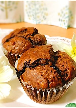乳製品なし！簡単チョコベリーマフィン-レシピのメイン写真