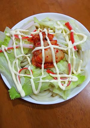 キムマヨ冷やしうどん-レシピのメイン写真