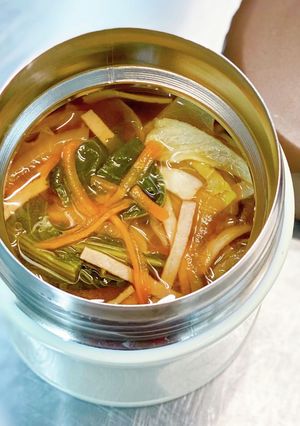 スープジャーと干し野菜の韓国風スープ-レシピのメイン写真