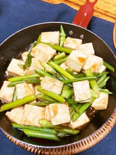 にんにくの芽と豆腐のオイスターソース炒め-レシピのメイン写真