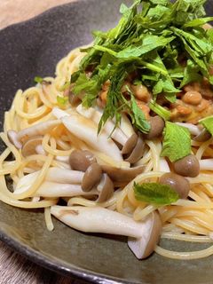 大葉と納豆の和風パスタ-レシピのメイン写真