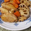台湾家庭料理*手羽と蓮根の醬油煮