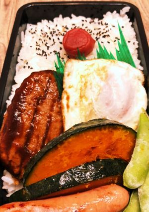 目玉焼きハンバーグ弁当　0524-レシピのメイン写真