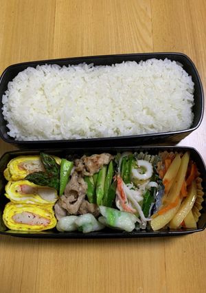 今日の弁当　5.24 #アスパラ炒め-レシピのメイン写真