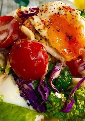 解凍するだけ！ほぐし蒸し鶏の野菜サラダ-レシピのメイン写真
