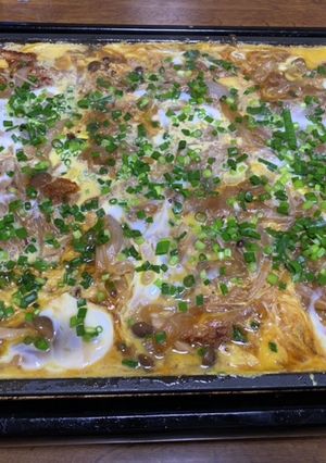 ホットプレートでチキンカツとじ-レシピのメイン写真