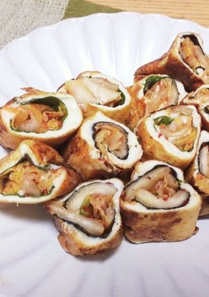 キムチとチーズのお揚げロール-レシピのメイン写真